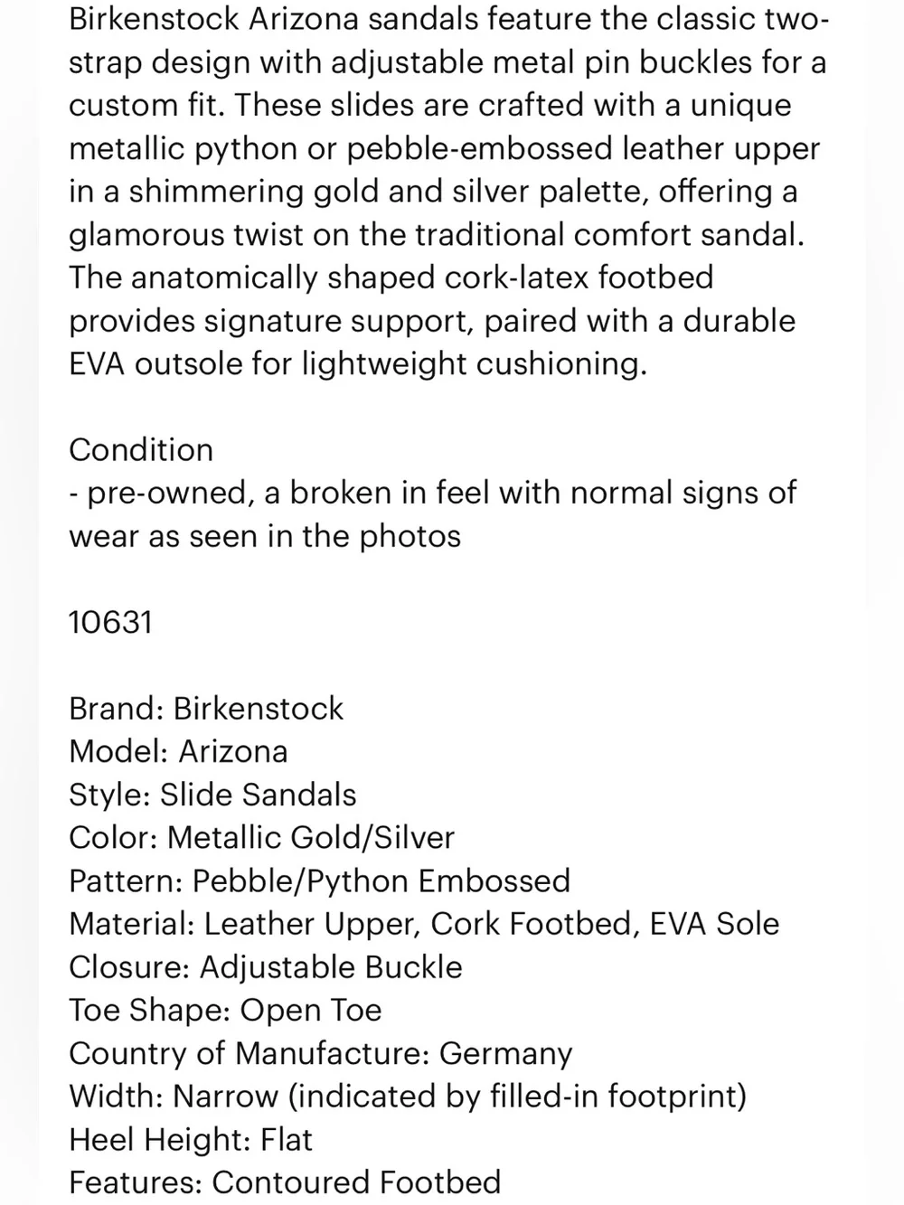 Birkenstock Arizona Sandals Metallic Slides - Picture 12 of 12
